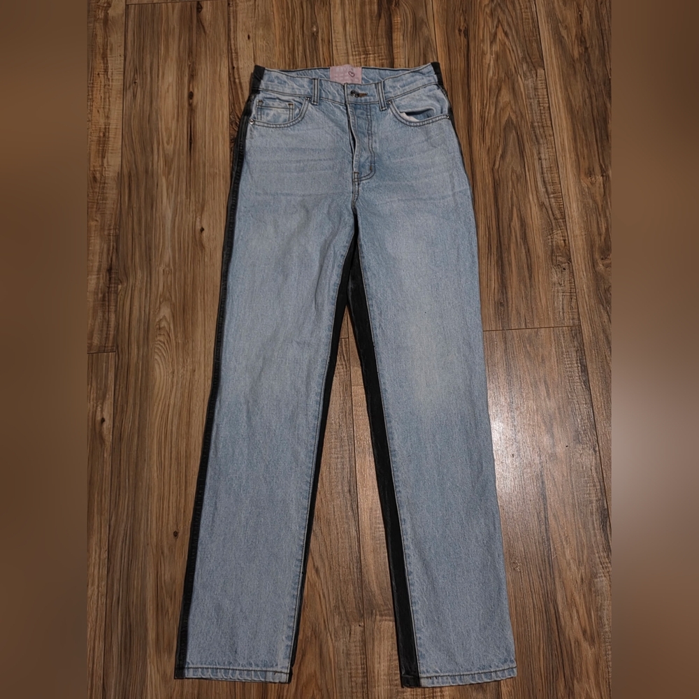 REVICE Two-Tone Straight Leg Jeans